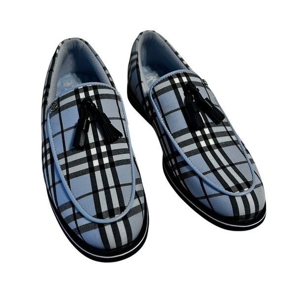 G/FORE Shoes - G/FORE Tassel Cruiser Gallivanter Golf Loafers Sky Plaid Women’s 8 EU 39